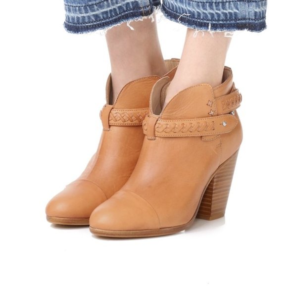 RAG & BONE Harrow Woven Ankle Strap Leather Booties - Size 6 - Picture 1 of 7